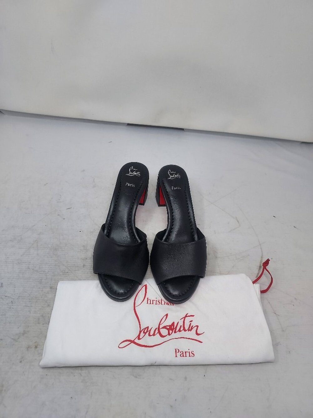 Christian Louboutin Black Jane Leather Heel Sandal - Picture 5 of 13